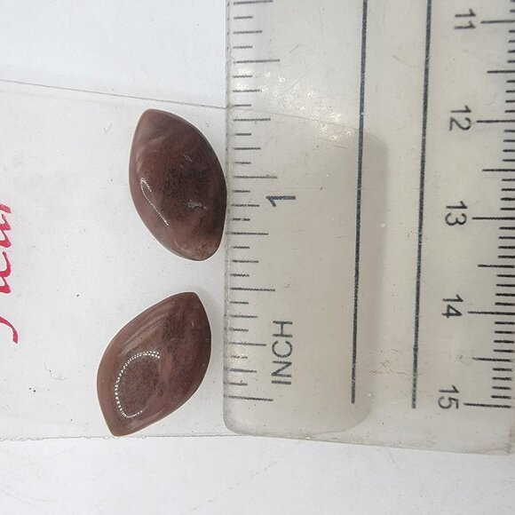 NOS Vintage Fleur Brown‎ Football Shaped Post Earrings NFL Superbowl Party - Picture 3 of 3